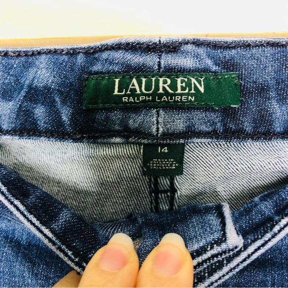 Ralph Lauren Women Y2K Jeans Denim Raw Cuff hem Bootcut Relax fit side striped - Picture 2 of 8